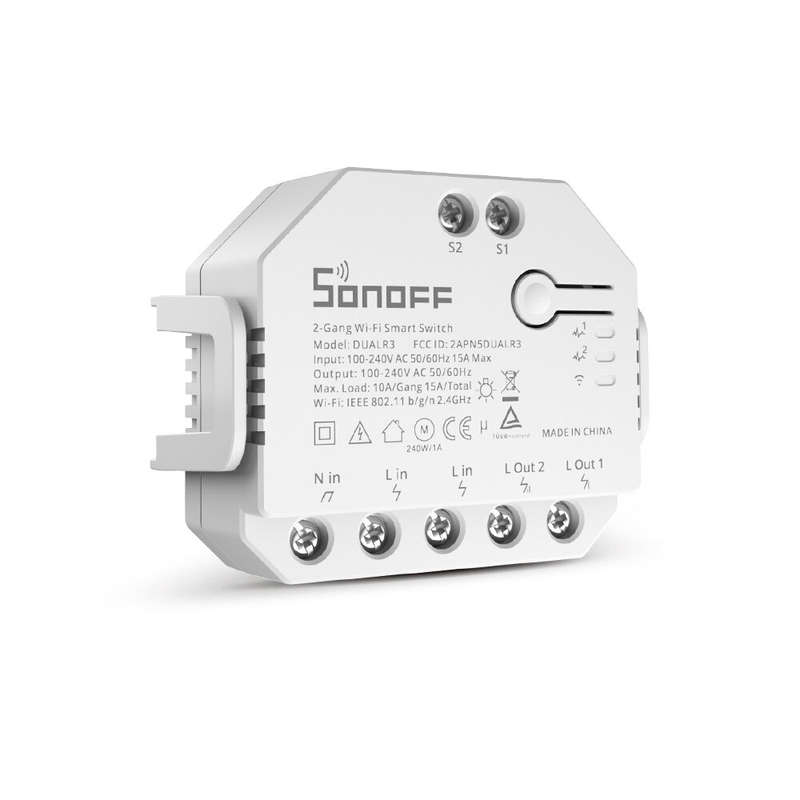SONOFF DUALR3 Dual Relay Module WiFi DIY MINI Switch Two Way Power Metering 2 Gang/ Way Switch Timin