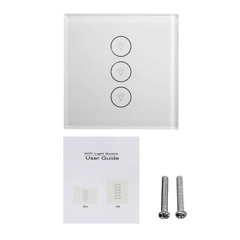 Excellway WIFI Smart Wall EU Switch Touch Panel APP Control With Alexa/Google Home