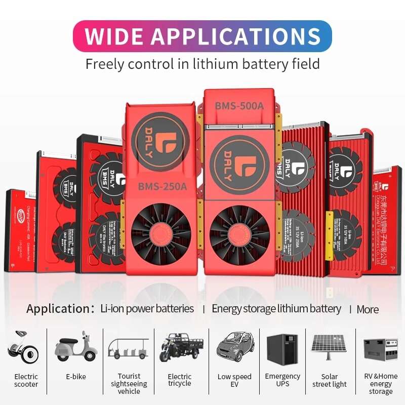 DALY BMS 20S 72V 80A 100A 120A 150A 500A Lithium Iron Battery BMS for Electric Vehicle Battery 88.2V