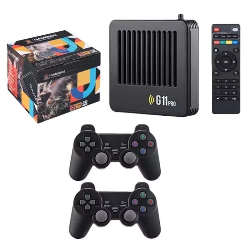 AMPOWN G11 Pro 256G Game Box Video Game Console Built-in 60000+ Retro Games 2.4G Wireless Gamepad 4K