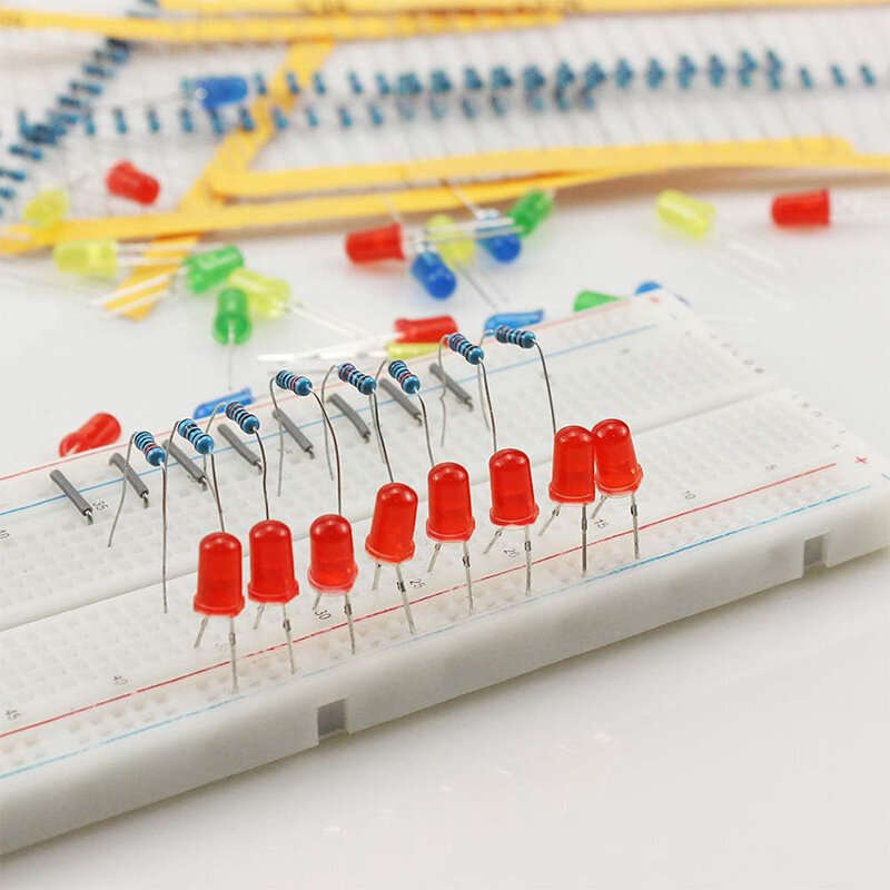 800PCS 300 Values Metal Film Resistor Kit with 5MM LED Light Kit 1% Accuracy 10-1M Electronic Compon
