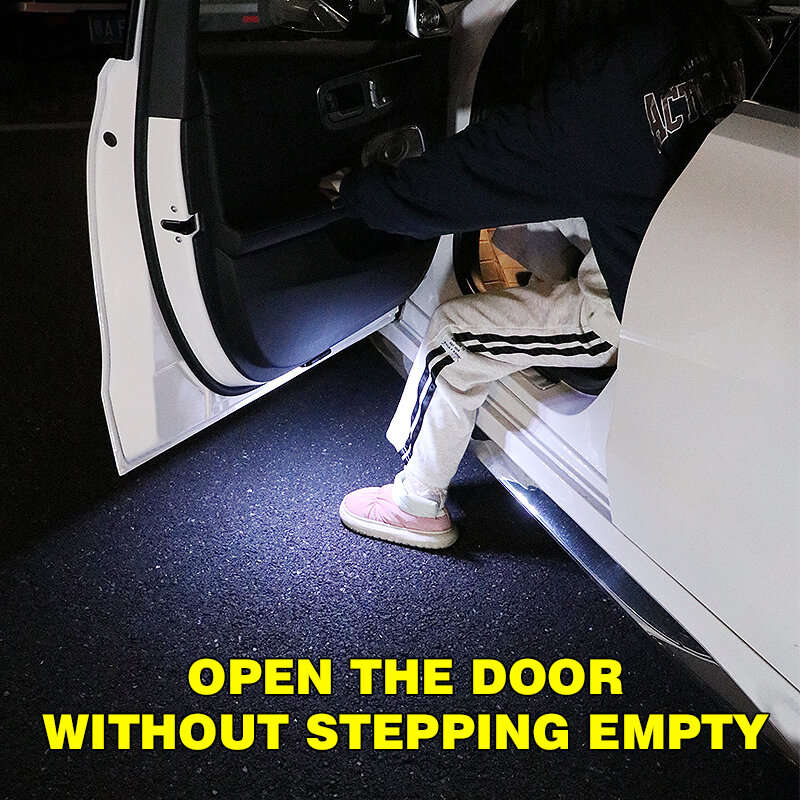 LED Car Door Welcome Light Multicolor Flash Cordlessd Atmosphere Warning Light Anti-collision Rear-e