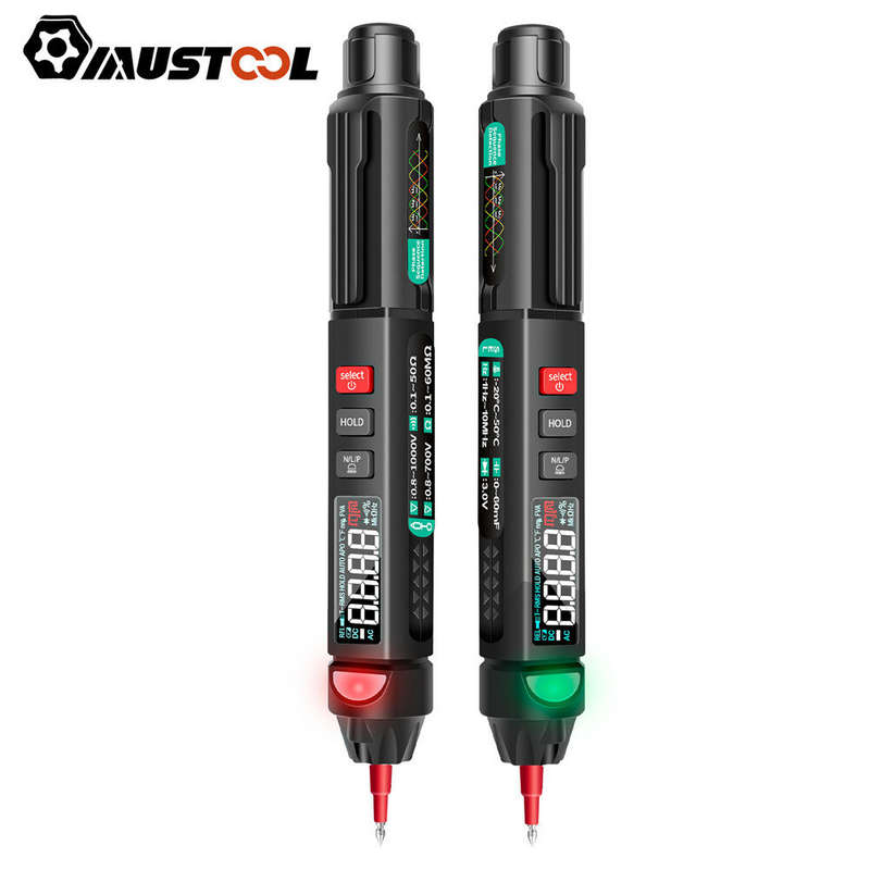 MUSTOOL A008 Digital Multimeter Auto Sensor Pen 6000 Counts Non-contact Voltage Tester VA Color Reve