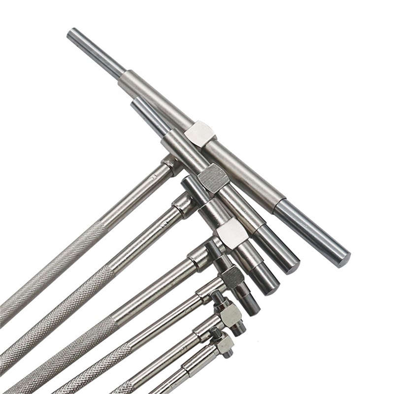 6PCS Telescopic Precision Gauge Set 8-150 mm Internal T Bore Hole Gauge Set Plated Square Head Teles