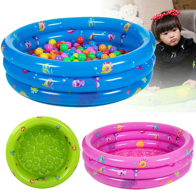 80cm 3 ring inflatable round swimming pool toddler children kids ...
