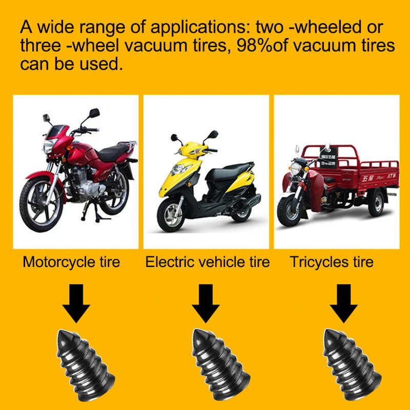 Vacuum Tire Repair Nail for Motorcycle Car Trucks Scooter Bike Tire Puncture Repair Universal Tubele