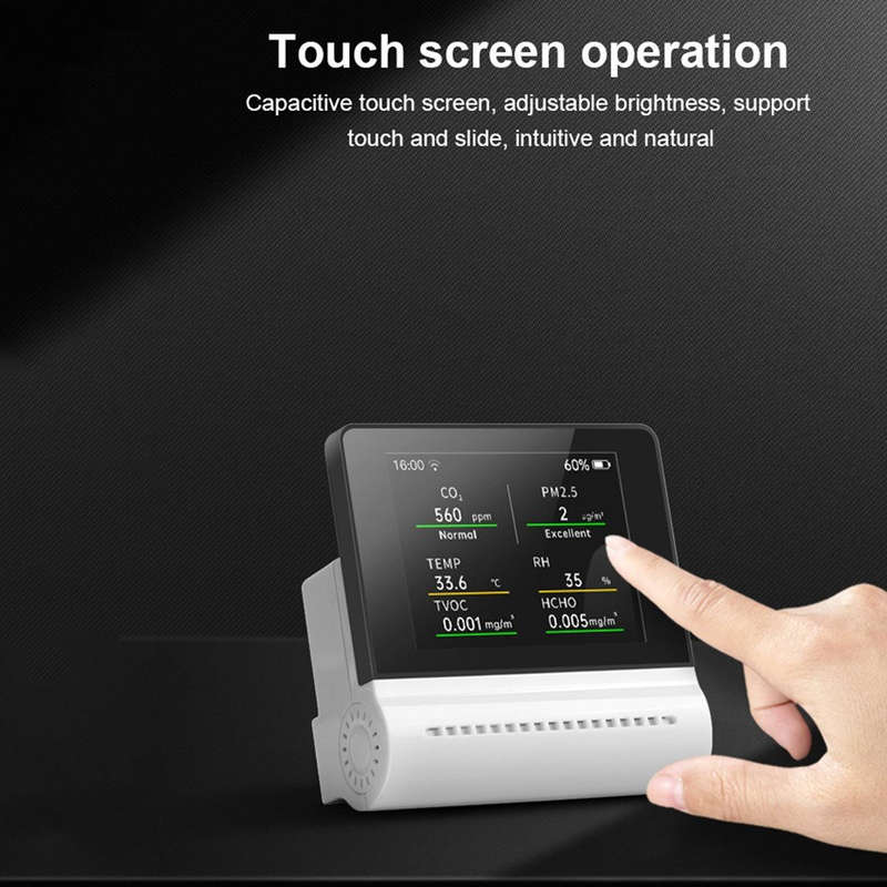 NOYAFA JSM16 5-in-1 Household Air Quality Monitor PM2.5/CO2/HCHO/TVOC Detector Temperature Humidity