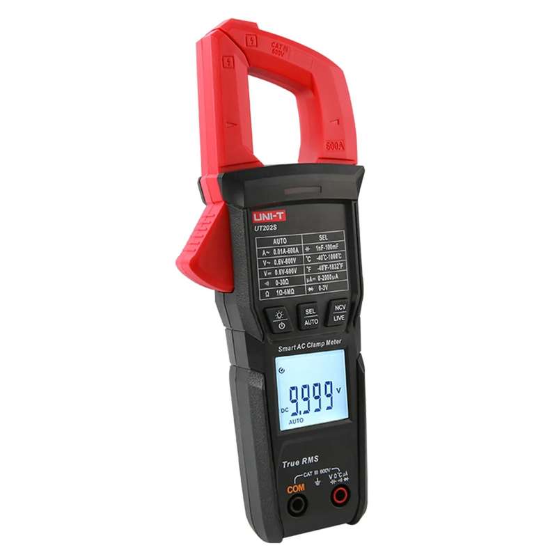 UNI-T Digital Clamp Meter UT202S AC 600A True RMS NCV Ammeter DC Voltage Frequency Hz Capacitance Da