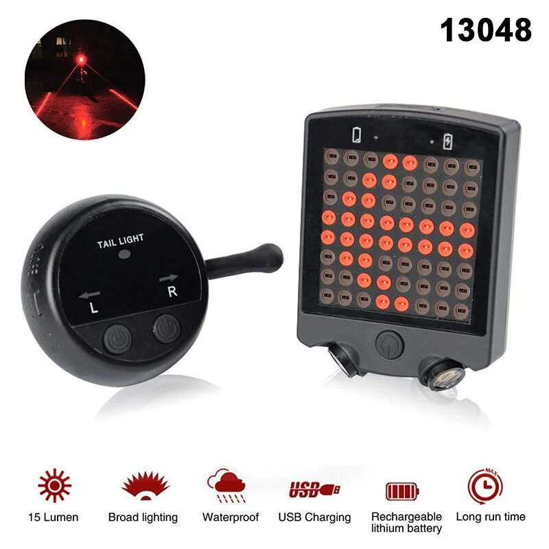 BENGGUO Bike Taillight 650mAh Battery 3 Light Modes Waterproof Turn Signal Warning Bicycle Rear Ligh