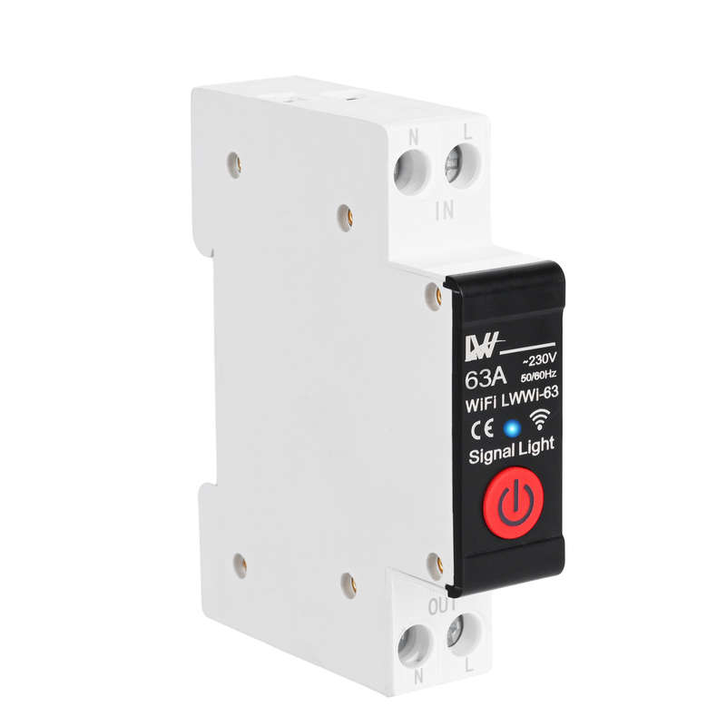 1P 63A Tuya WiFi Smart Circuit Braker Smart Home Electricity Monitor Wireless APP Remote Control WiF