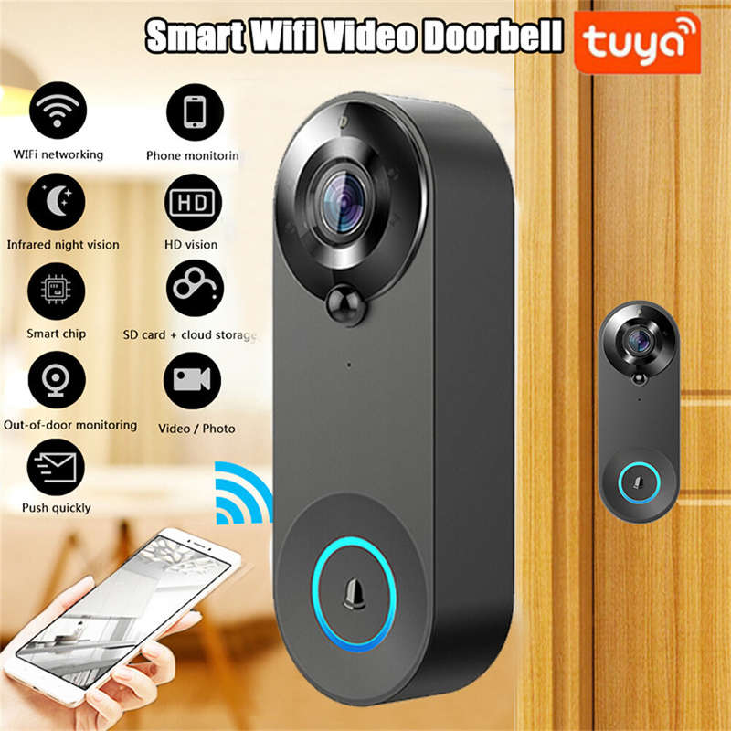 W3A Smart WIFI Tuya 1080P Video Doorbell Wide-Angle PIR Motion Sensor Night Vision Two-Way Audio TF