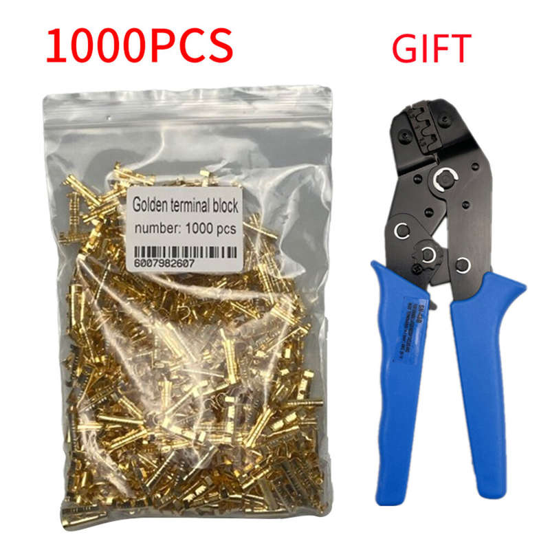 1000PCS Gold 453 U-Shaped 0.3-1.5mm 2 Terminal Tab Cold Inserts Connectors Cold Terminal Small Teeth