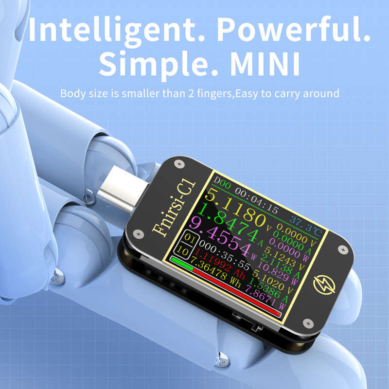 FNIRSI-C1 Type-C PD Trigger USB-C Voltmeter Ammeter Fast Charging Protocol Test Type-C Meter Power B