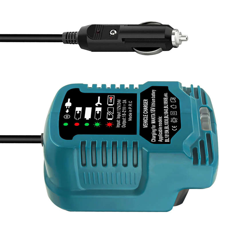 DC 12V/24V Mini Compact Car Charger for 18V LXT Batteries BL1815 BL1830 BL1860 with LED Indicator Po