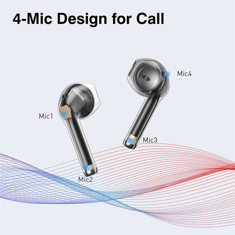 Tranya F4 TWS Wireless Earbuds bluetooth Earphone Low Latency Game Mode 4 Mic Clear Calls 13mm Drive