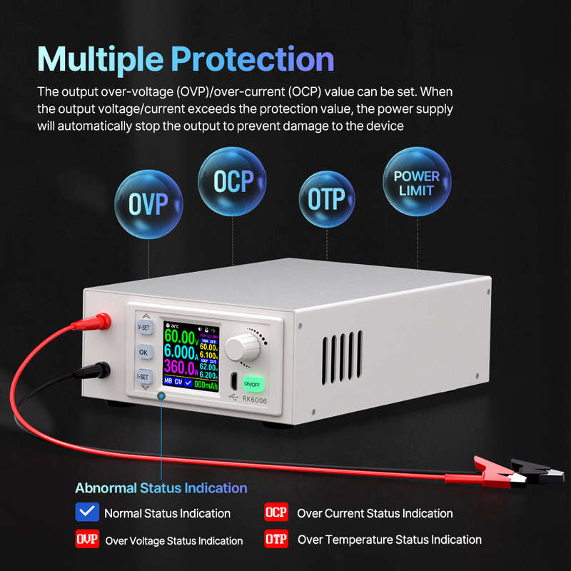 RIDEN RK6006-C Digital Power Supply High Precision 60V 6A with Overvoltage Protection and HD Display
