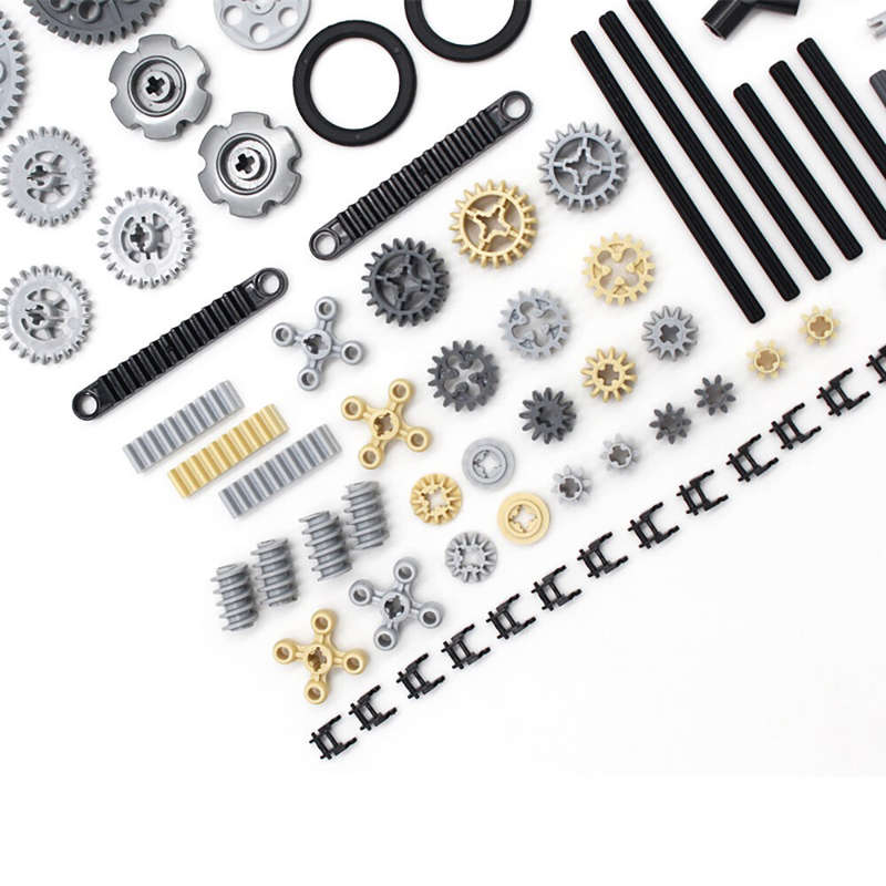 116pcs Technic Tech Accessories Set 9686 Gear Axle Pin Small Track Mixed Parts Bricks Building Block