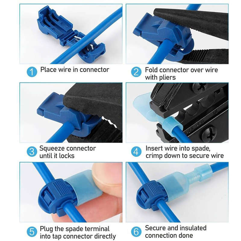 120pcs T-Tap Wire Connectors Self-Stripping Quick Splice Electrical Wire Terminals Insulated Male Qu