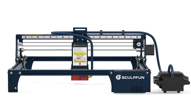 SCULPFUN S30 Pro Max 20W Laser Engraver Cutter, Automatic Air-assist, 0.08x0.1mm Laser Focus, 32-bit