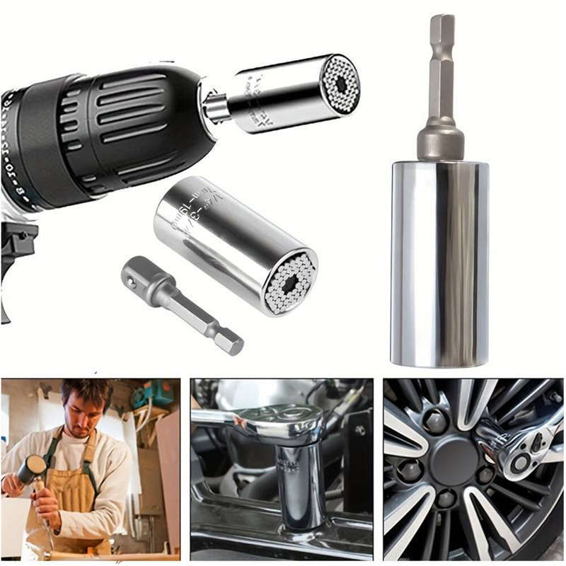 Universal 7-19mm Socket Torque Wrench Head Drill Ratchet Sleeve Wrench Magic Grip Multifunctional Ha