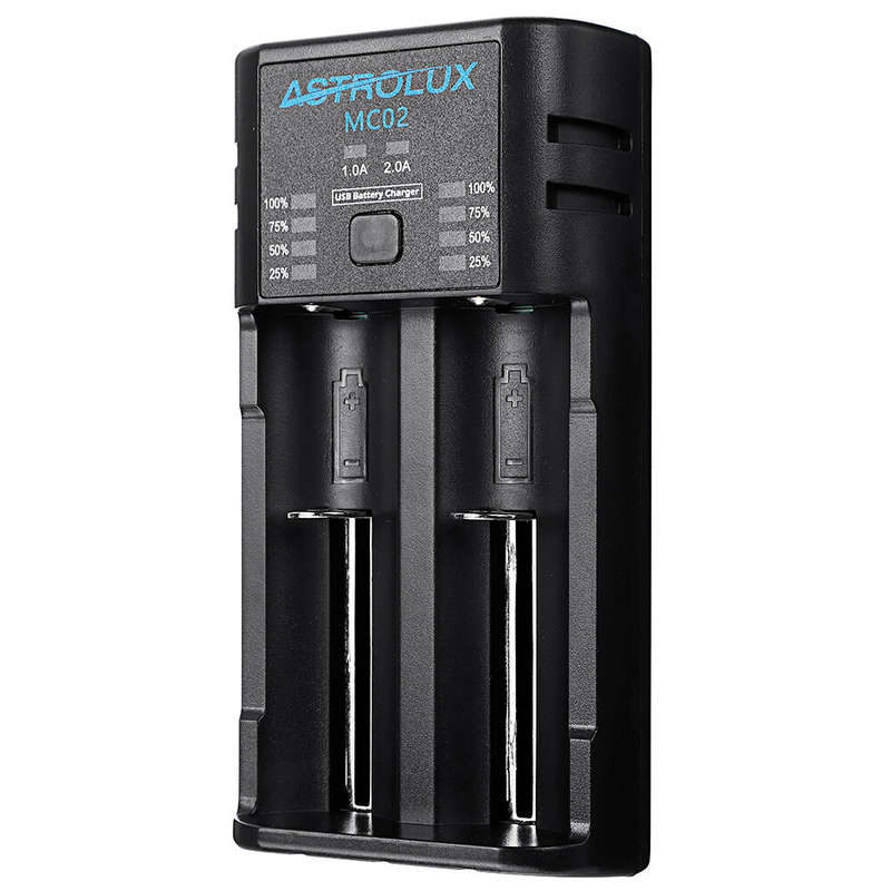Astrolux MC02 2 in1 USB Charging Mini Battery Charger Portable Mobile Phone Power Bank Current Optio