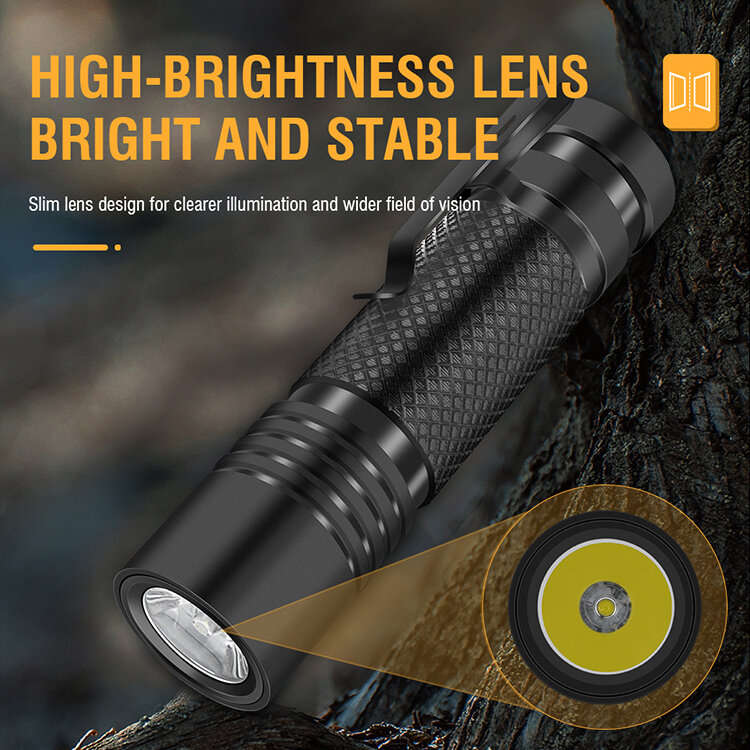 V8 800LM Strong Light EDC Portable LED Flashlight USB Rechargeable Built-in 18650 Battery Mini Torch