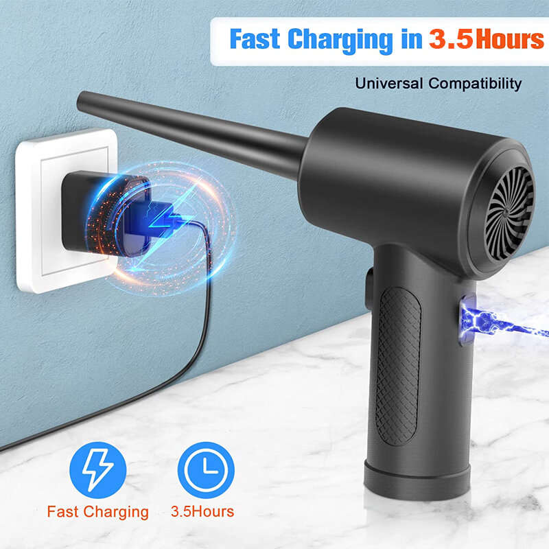50000 RPM Cordless Portable Compressed Air Duster Rechargeable Wireless Electric Air Keyboard Electr
