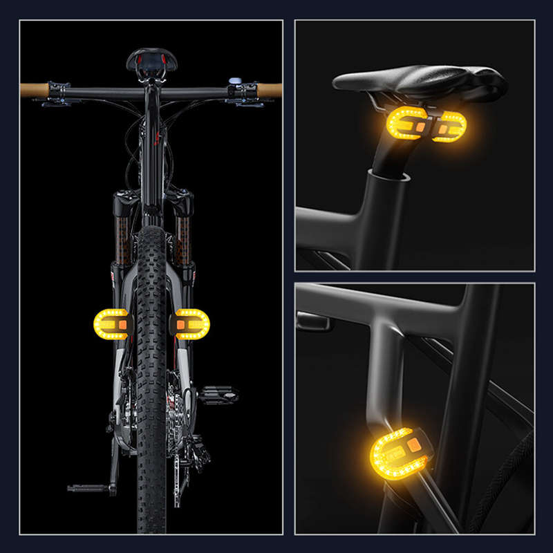 Bicycle Turn Signal Light Wireless Remote Control Bike Taillight USB Rechargeable Bicycle Front Rear