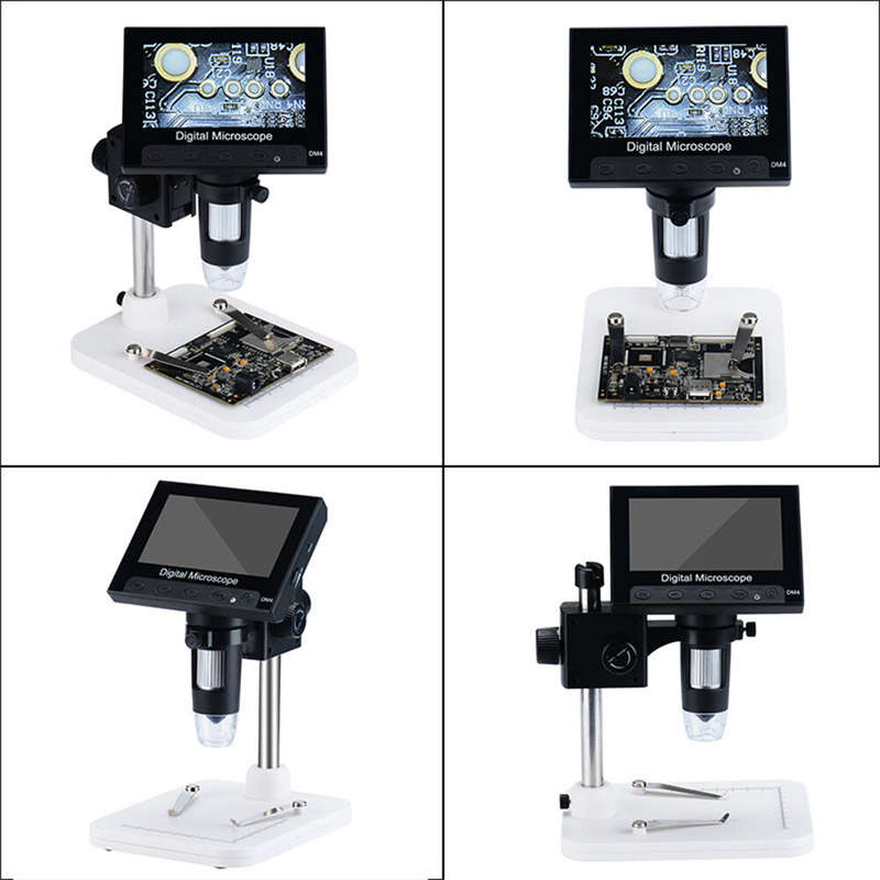 DM4-Z01B019 Digital Microscope 1000X 4.3" Display 8 LED Magnifying Loupe Camera Lens 2MP Adjustable