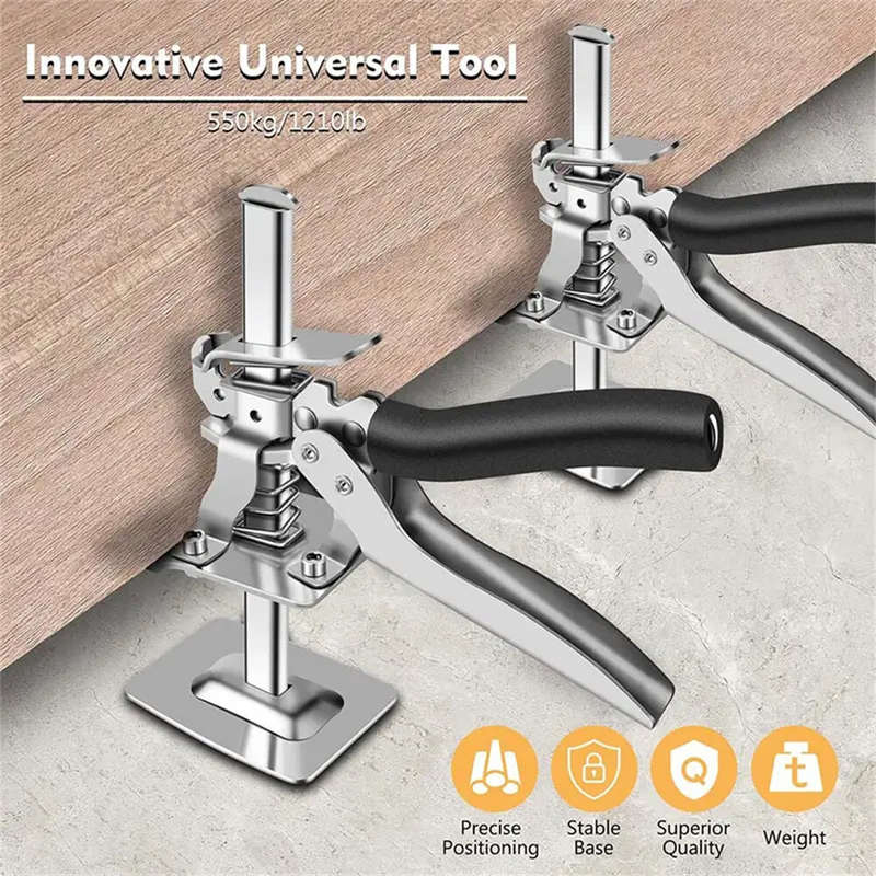 120kg Capacity Carbon Steel Tile Leveling Clips Labor-Saving Arm Jack Door Panel Drywall Lifter with