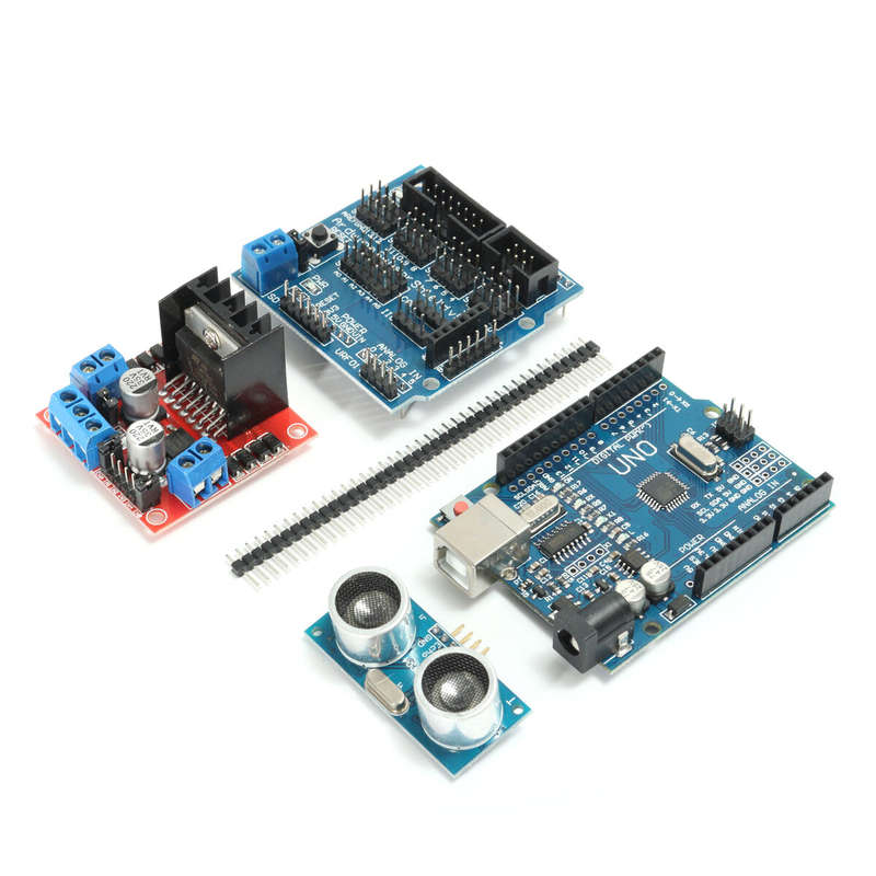 Geekcreit DIY L298N 2WD Ultrasonic Smart Tracking Moteur Robot Car Kit for Arduino - products that w