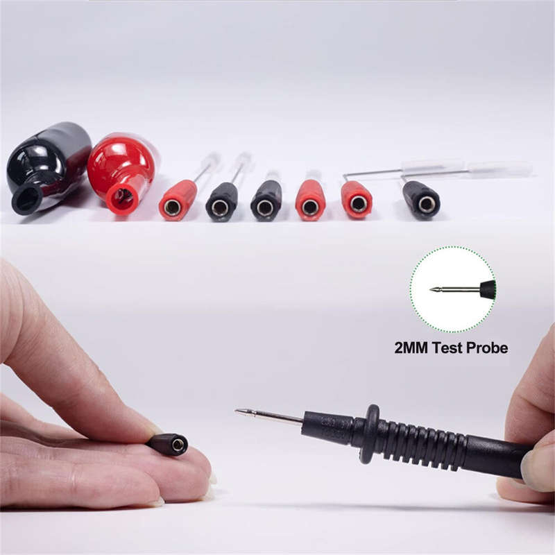9PCS Universal 2mm Test Probes and Clips for Multimeters Easy Installation Robust Steel Design for A