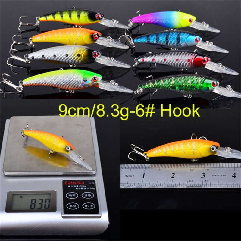 ZANLURE 20pcs Set 3D Eyes Bass Shape Fishing Crankbait Kit Hard Lures Freshwater Saltwater Japan Sea