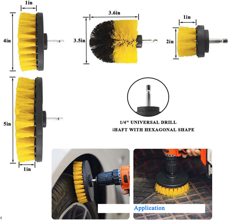16PC/set Attachable Electric Drill Brushes for Cleaning Pool Tile Flooring Brick Ceramic Marble Grou