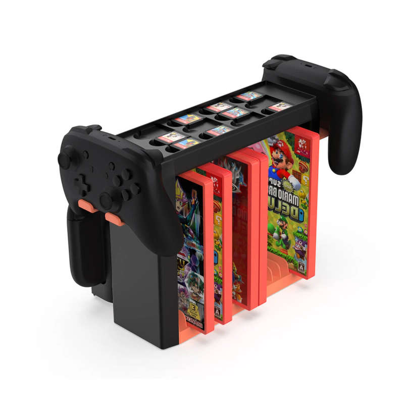 TNS-19051B Multi-Function Console Stand Storage Bracket Game Card CD Disc and Dual Gamepad Holder fo