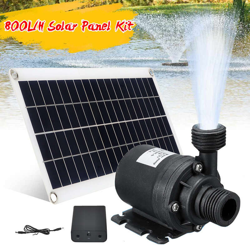 50W Solar Fountain Water Pump Kit Solar Panel Submersible Powered Pump Fish Pond Fountain Powered Ga