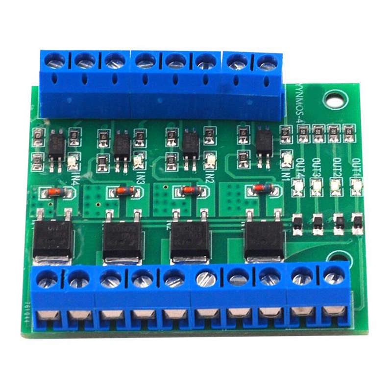 4-Channel MOS FET PLC Amplifier Board Driver Module PWM 3-20V to 3.7-27V DC 10A Optocoupler Isolatio