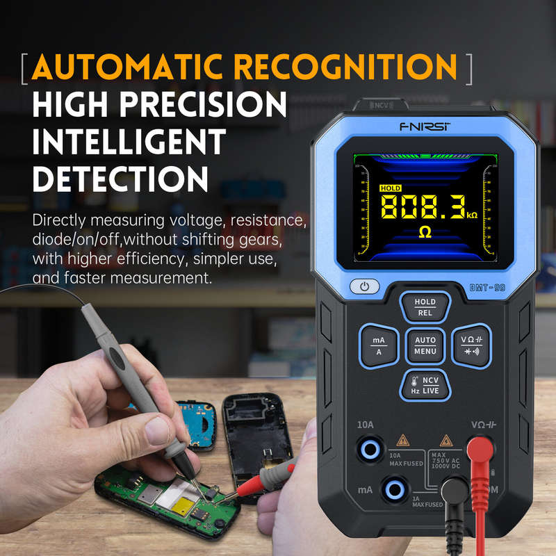 FNIRSI DMT-99 Digital Multimeter 9999 Counts Smart Professional Tester 1000V 10A True RMS Auto Range