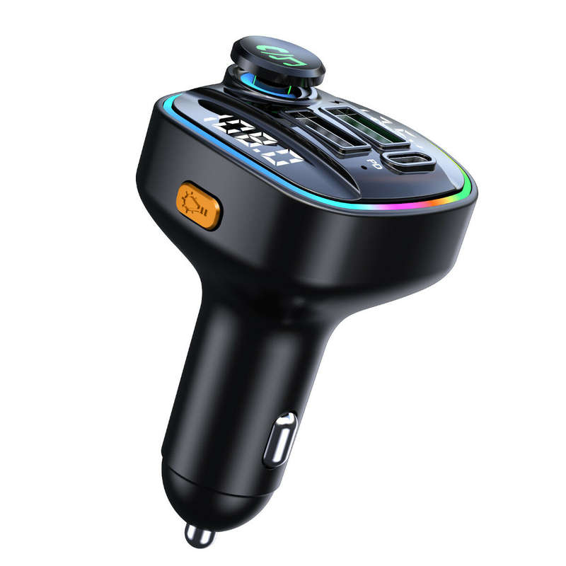 Dual Display Car bluetooth V5.0 FM Transmitter 20W PD + QC3.0 USB Car Charger 7 Colors RGB Backlit L