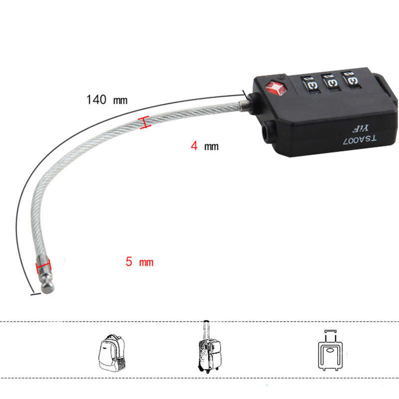 SA21100 Lightweight ABS Plastic Customs Password Lock High Strength Travel Security Multi-Zipper Pro