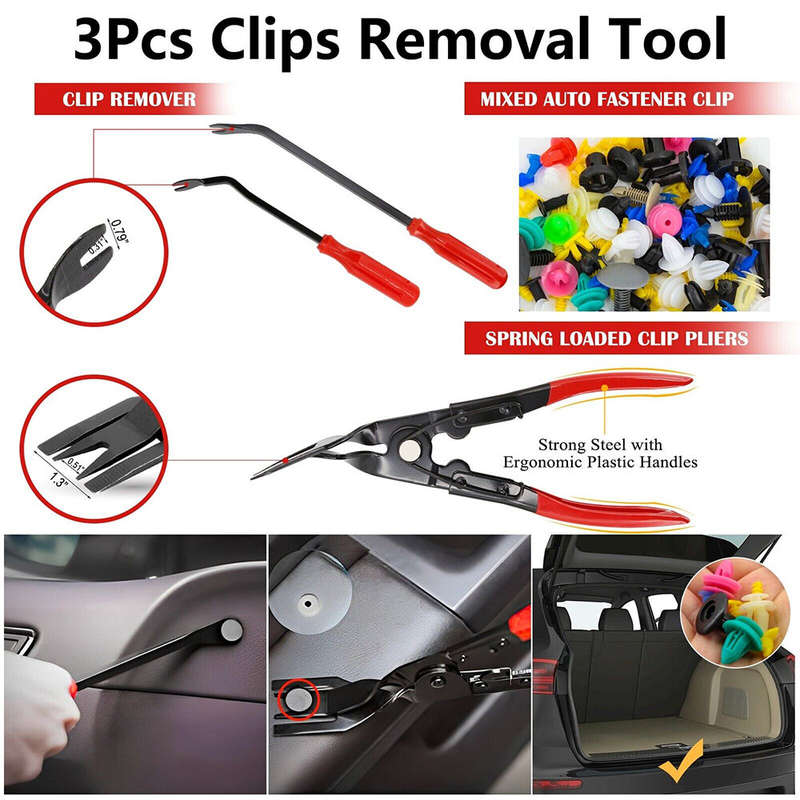 335pcs Car Audio Installation Removal Tool Interior Door Panel Pry Plate Navigation Instrument Clip