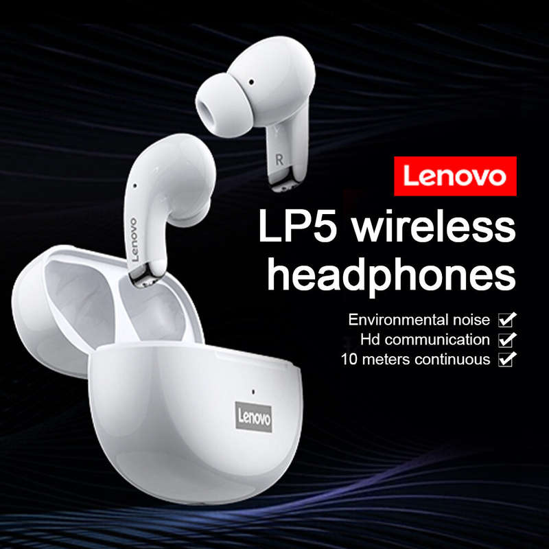 Lenovo LP5 TWS bluetooth 5.0 Headphones ENC Noise Cancellation Low Delay Gaming Earbuds 13mm Dynamic