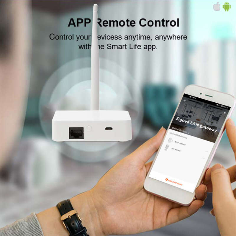 Tuya Zigbee3.0 Smart Hub Wired Gateway with Network Cable Socket Smart Life APP Remote Timing Functi