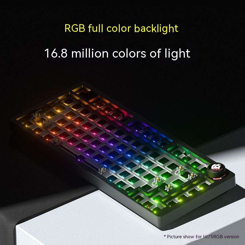 LEOBOG Hi75 Wired Aluminum DIY Kit Mechanical Keyboard Hot-Swap RGB Kit Gasket Custom Aluminum Alloy