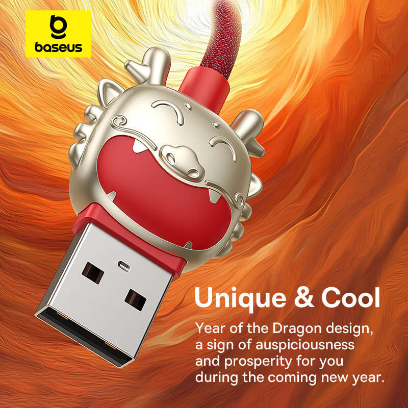 Baseus Dragon Zodiac 3.5A USB-A to Micro/iP/Type-C Cable Fast Charging Data Transmission Copper Core