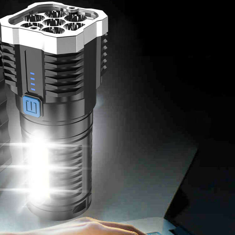 COB 7 LED High Power LED Flashlight Powerful USB Rechargeable Torch Handheld Portable Outdoor Lamp B