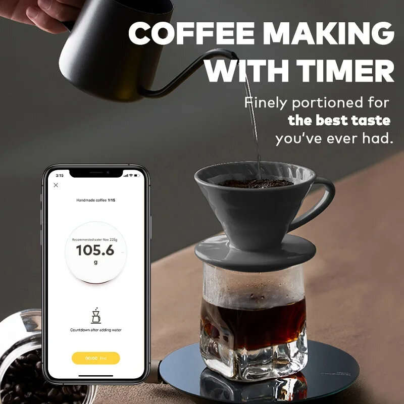 HOTO Smart Kitchen Scale Bluetooth APP Electronic Scale, Mechanical Scale Food Weighing Measuring To