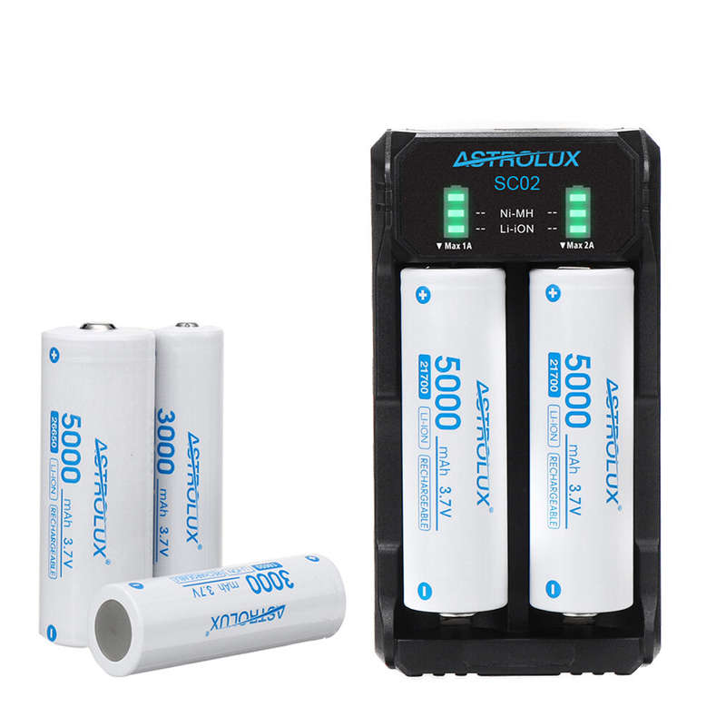 ASTROLUX SC02 Type-C QC 3.0 Quick Charge USB Battery Charger Dual-slots For Li-ion/IMR/INR/ICR Ni-MH