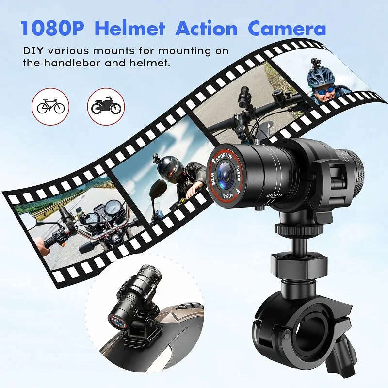 F9 Mini Sport DV Action Camera 1080P Full HD Waterproof Camcorder Helmet Cam Flashlight Ideal for Bi