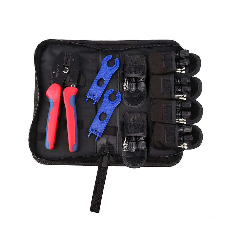 12Pcs Solar Crimper 6Pairs Solar Connectors 1Pair Solar Connector Spanner Wrench Solar Crimper Tool